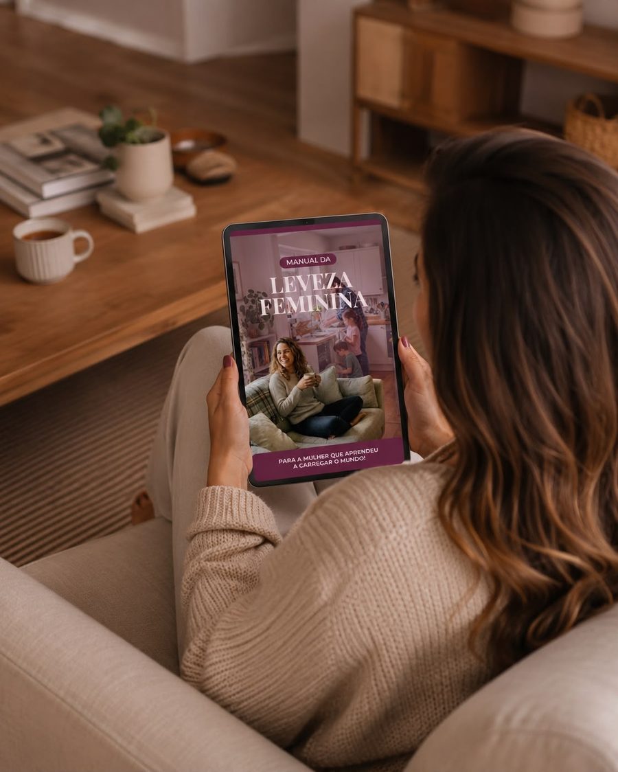 Manual da Leveza Feminina em um tablet